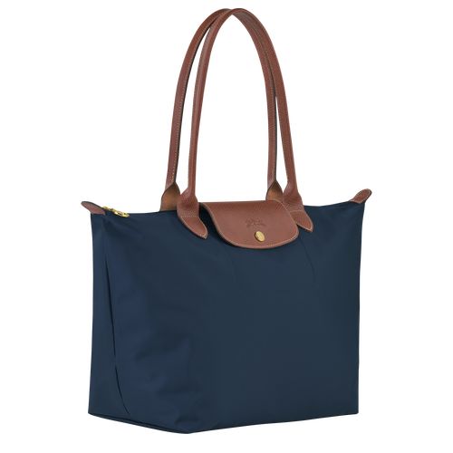 Bolsa De Hombro long champ Le Pliage Original L Tote Recycled canvas Mujer Azul Marino | COOK7601