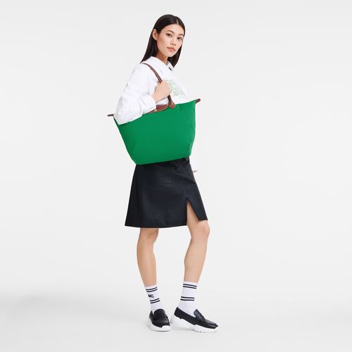 Bolsa De Hombro long champ Le Pliage Original L Tote Recycled canvas Mujer Verde | CODF7605