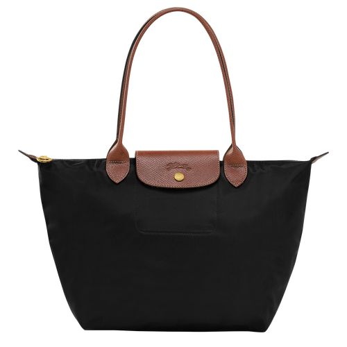 Bolsa De Hombro long champ Le Pliage Original M Tote Recycled canvas Mujer Negras | COGS7607