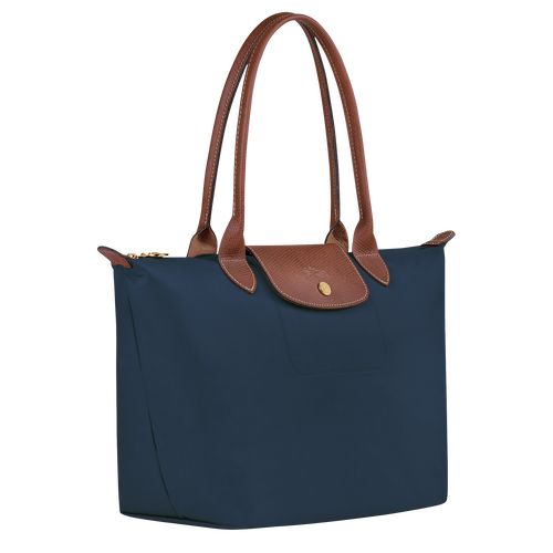 Bolsa De Hombro long champ Le Pliage Original M Tote Recycled canvas Mujer Azul Marino | COHA7608