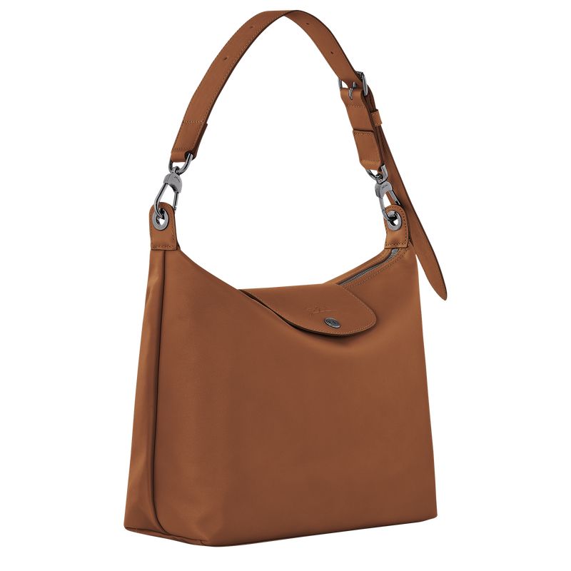 Bolsa De Hombro long champ Le Pliage Xtra M Hobo Leather Mujer Cognac | COXY7520