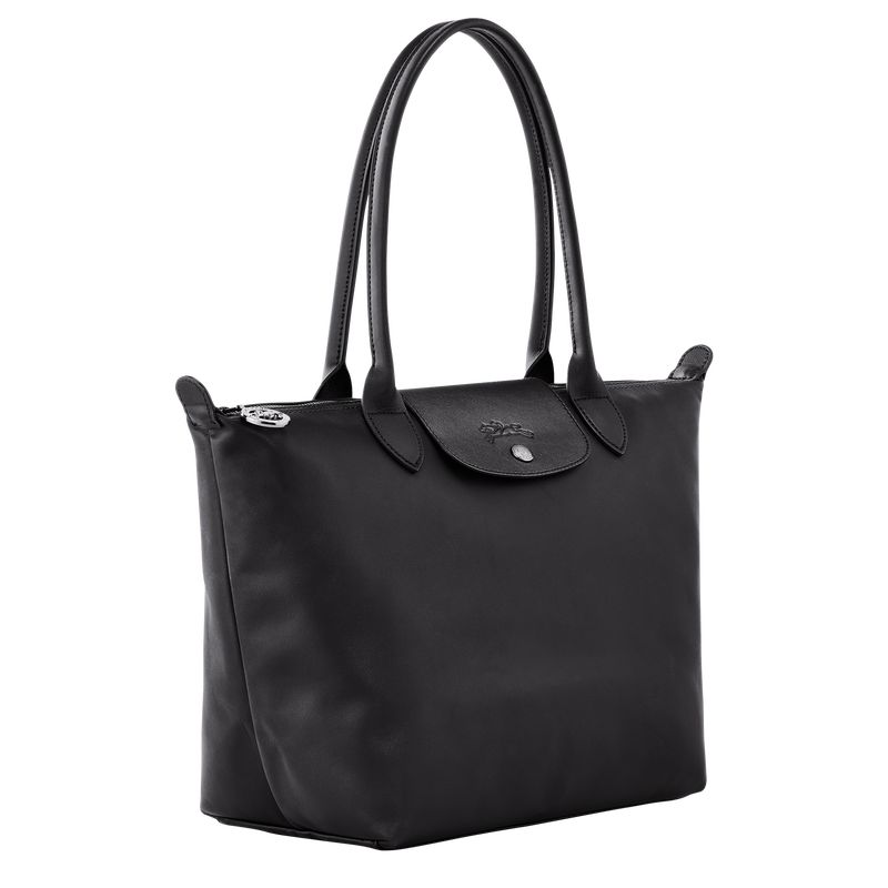 Bolsa De Hombro long champ Le Pliage Xtra M Tote Leather Mujer Negras | COMQ7566