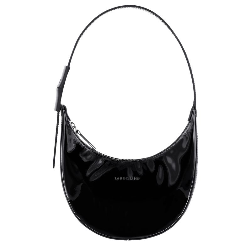 Bolsa De Hombro long champ Le Roseau Essential S Hobo Leather Mujer Negras | COEB7538