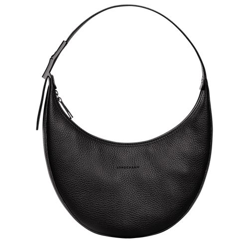 Bolsa De Hombro long champ Le Roseau Essential M Hobo Leather Mujer Negras | COVR7622