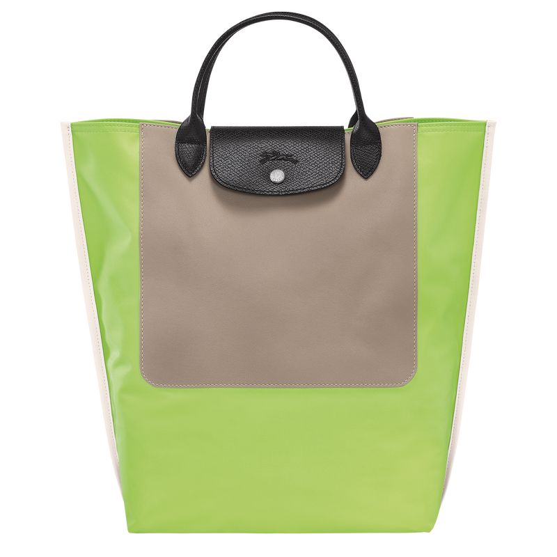 Bolsa de Mano long champ Cabas M Tote Canvas Mujer Verde Verde Menta | COWN7227