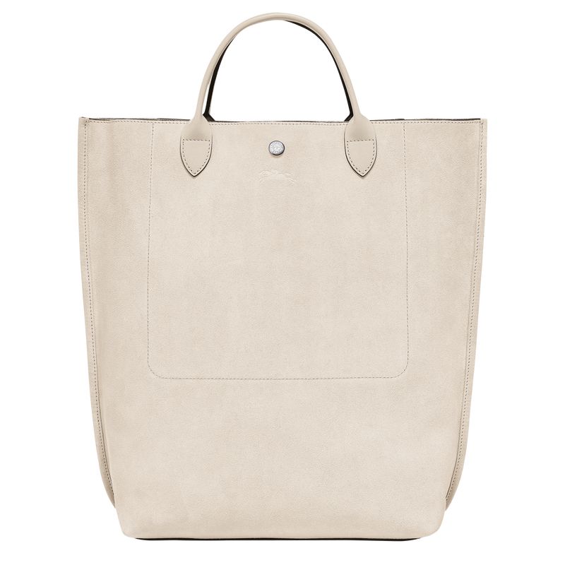 Bolsa de Mano long champ Cabas M Tote Leather Mujer Linen | COHA7213