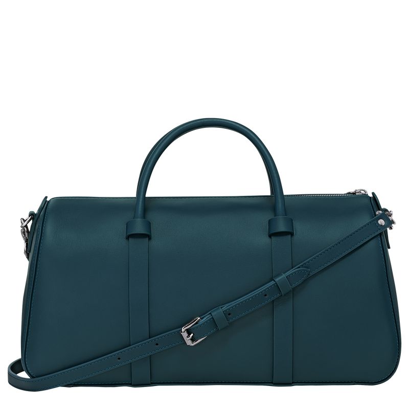 Bolsa de Mano long champ Daylong L Leather Mujer Azules | COJP7264