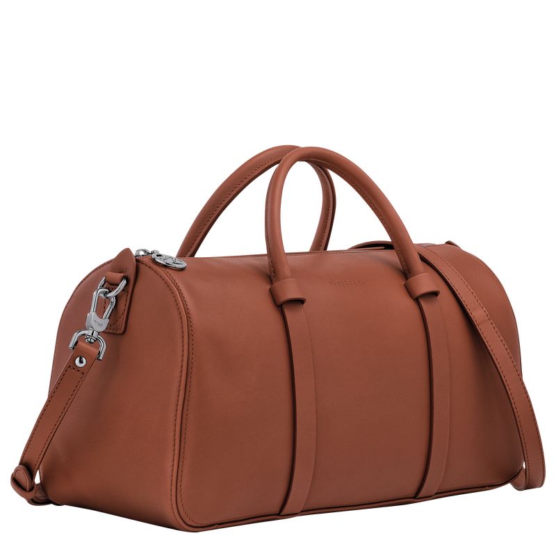 Bolsa de Mano long champ Daylong L Leather Mujer Cognac | COHA7265