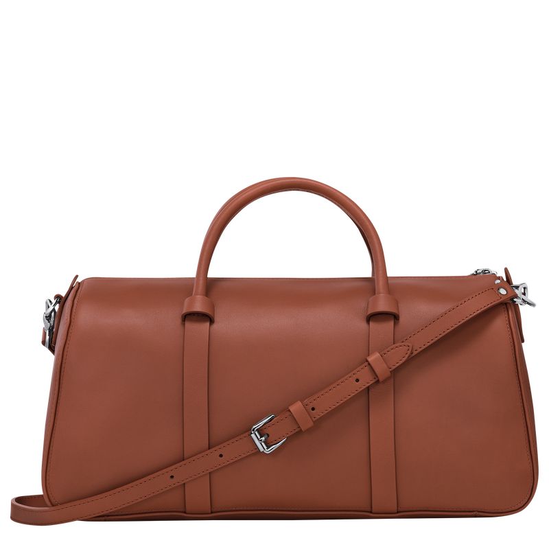 Bolsa de Mano long champ Daylong L Leather Mujer Cognac | COHA7265