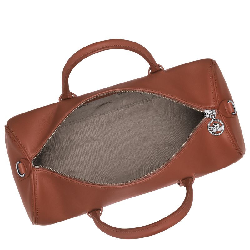 Bolsa de Mano long champ Daylong L Leather Mujer Cognac | COHA7265