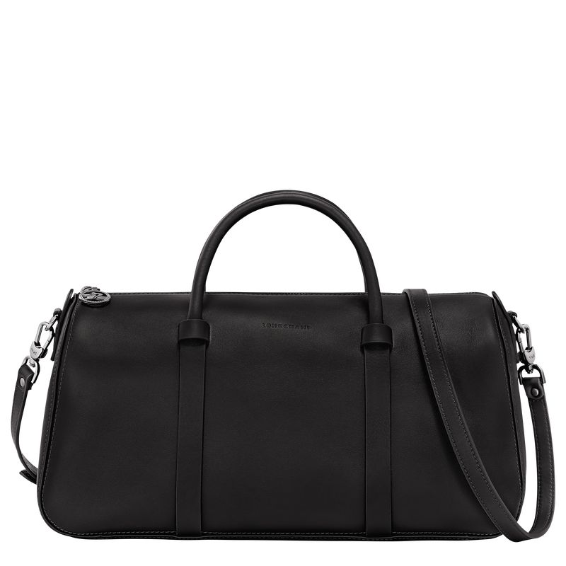 Bolsa de Mano long champ Daylong L Leather Mujer Negras | COGS7266