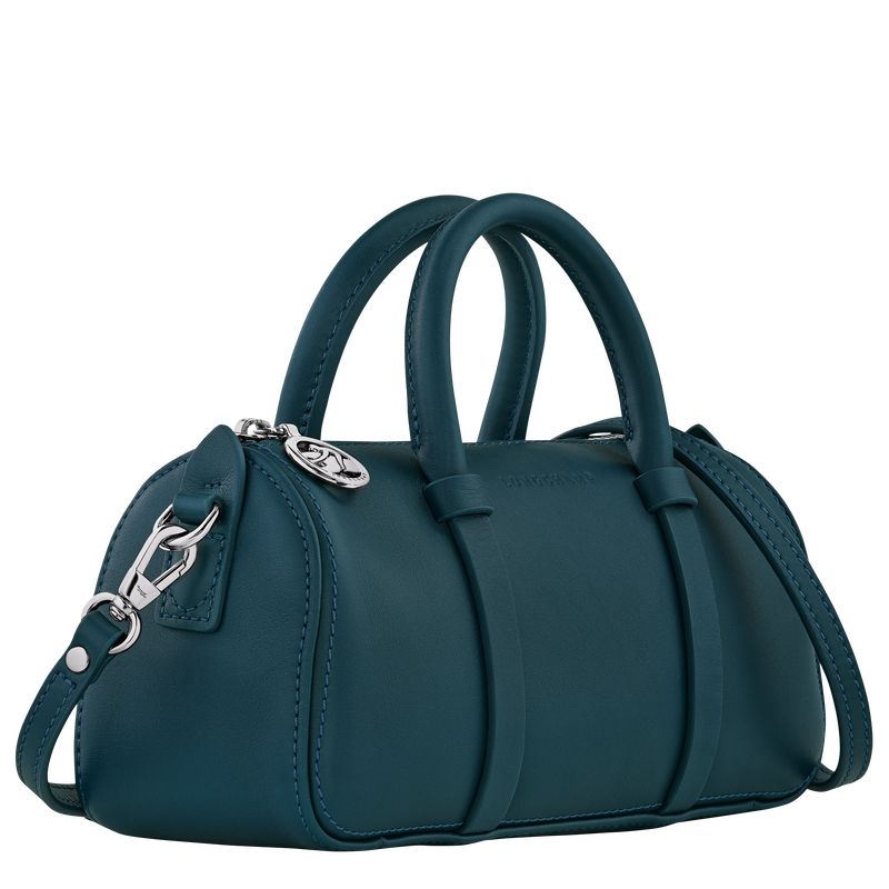 Bolsa de Mano long champ Daylong S Leather Mujer Azules | COOK7272