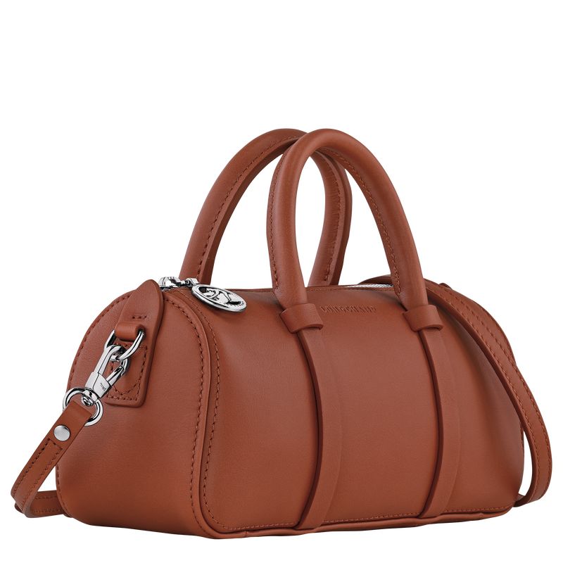 Bolsa de Mano long champ Daylong S Leather Mujer Cognac | COIL7273