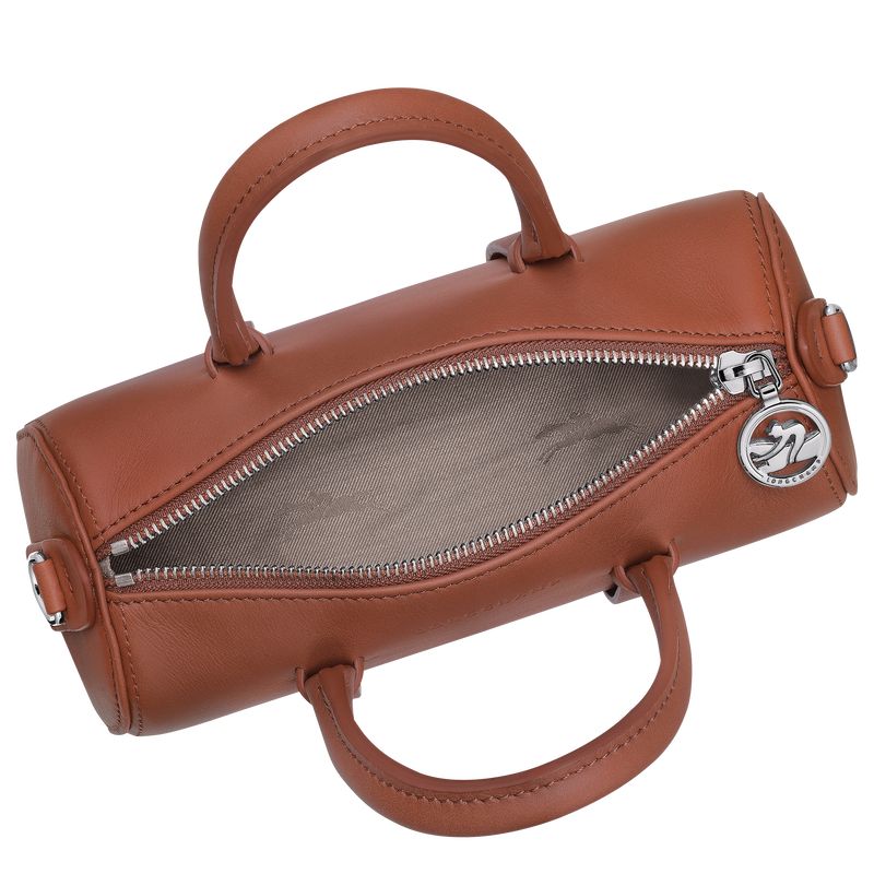 Bolsa de Mano long champ Daylong S Leather Mujer Cognac | COIL7273