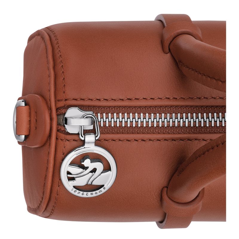 Bolsa de Mano long champ Daylong S Leather Mujer Cognac | COIL7273