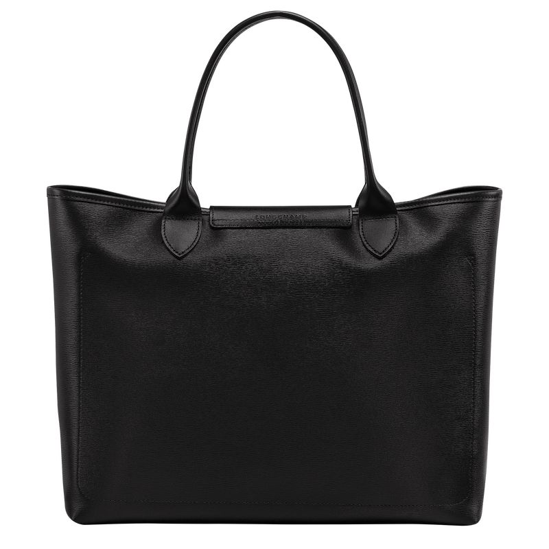 Bolsa de Mano long champ Le Pliage City L Tote Canvas Mujer Negras | COBE7153