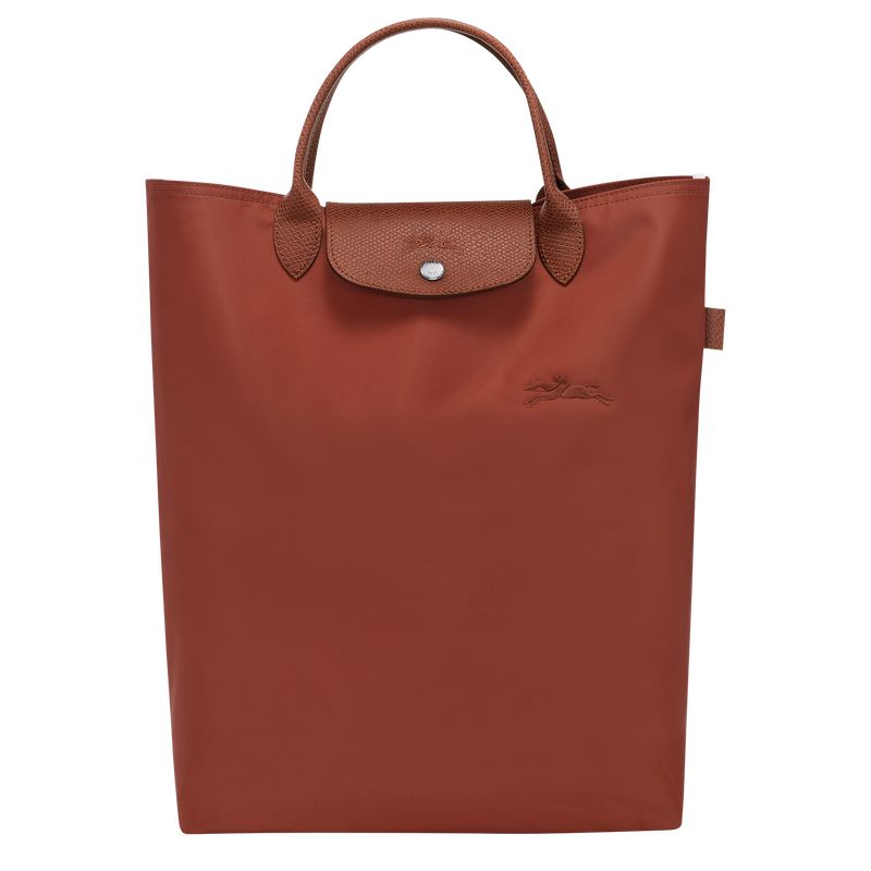 Bolsa de Mano long champ Le Pliage Green M Tote Canvas Mujer Chestnut | COIL7169