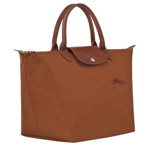 Bolsa de Mano long champ Le Pliage Green M Recycled canvas Mujer Cognac | COGS7347