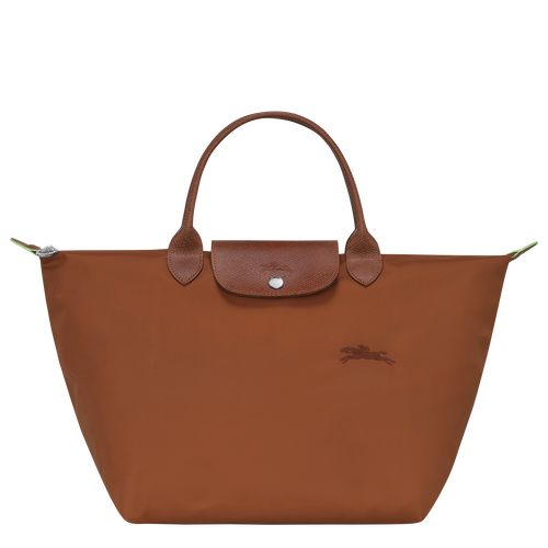 Bolsa de Mano long champ Le Pliage Green M Recycled canvas Mujer Cognac | COGS7347