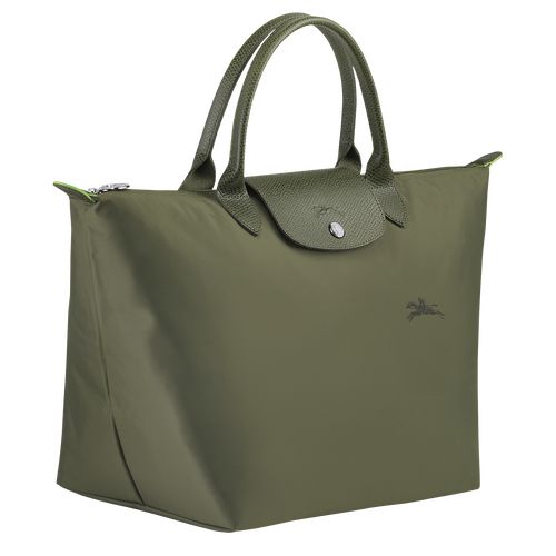 Bolsa de Mano long champ Le Pliage Green M Recycled canvas Mujer Forest | COHA7348