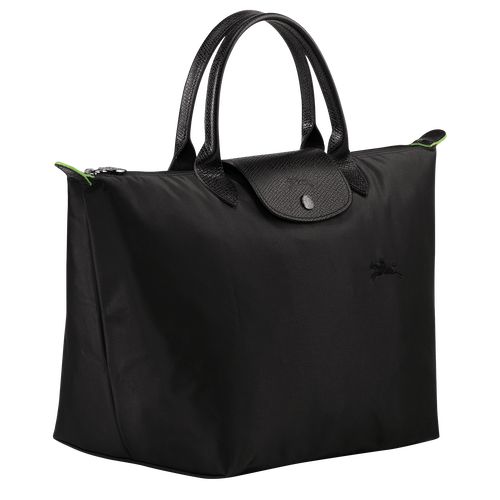 Bolsa de Mano long champ Le Pliage Green M Recycled canvas Mujer Negras | COKO7350