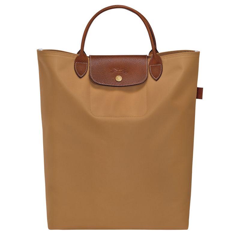 Bolsa de Mano long champ Le Pliage Original M Tote Canvas Mujer Fawn | COKO7159