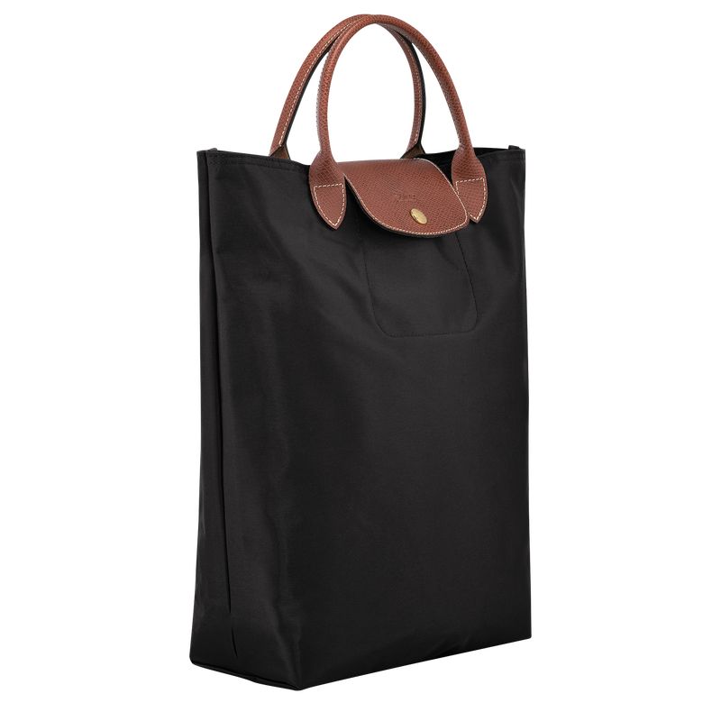 Bolsa de Mano long champ Le Pliage Original M Tote Canvas Hombre Negras | COOK8901