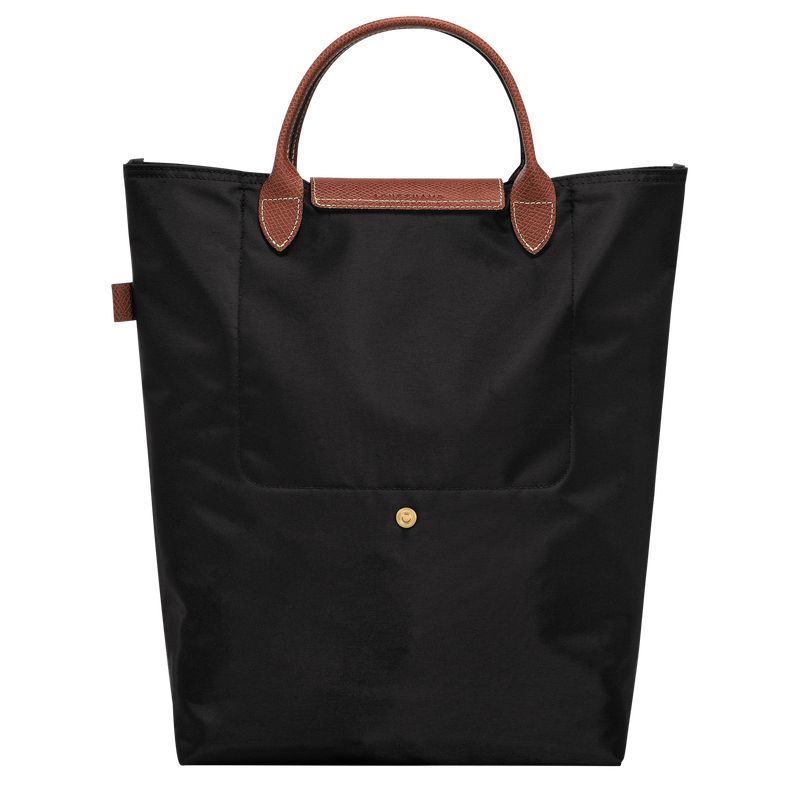 Bolsa de Mano long champ Le Pliage Original M Tote Canvas Hombre Negras | COOK8901