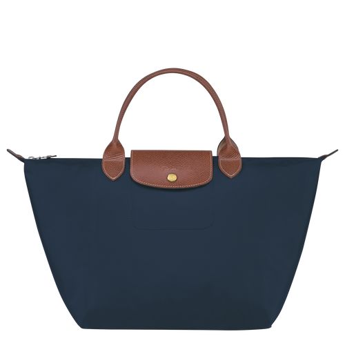 Bolsa de Mano long champ Le Pliage Original M Recycled canvas Mujer Azul Marino | COQM7333