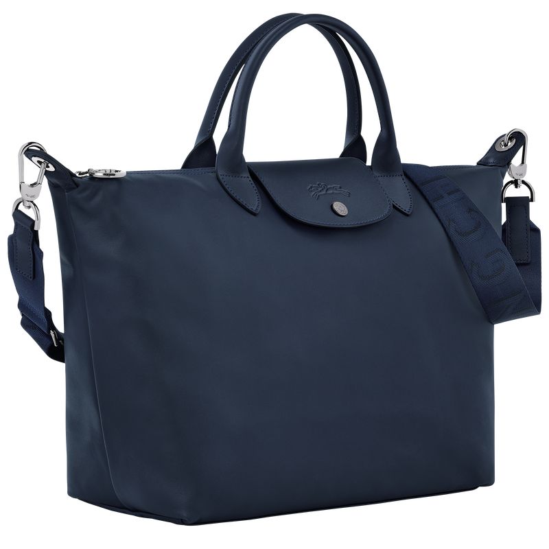 Bolsa de Mano long champ Le Pliage Xtra L Leather Hombre Azul Marino | COEB8890