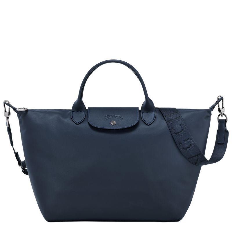 Bolsa de Mano long champ Le Pliage Xtra L Leather Hombre Azul Marino | COEB8890