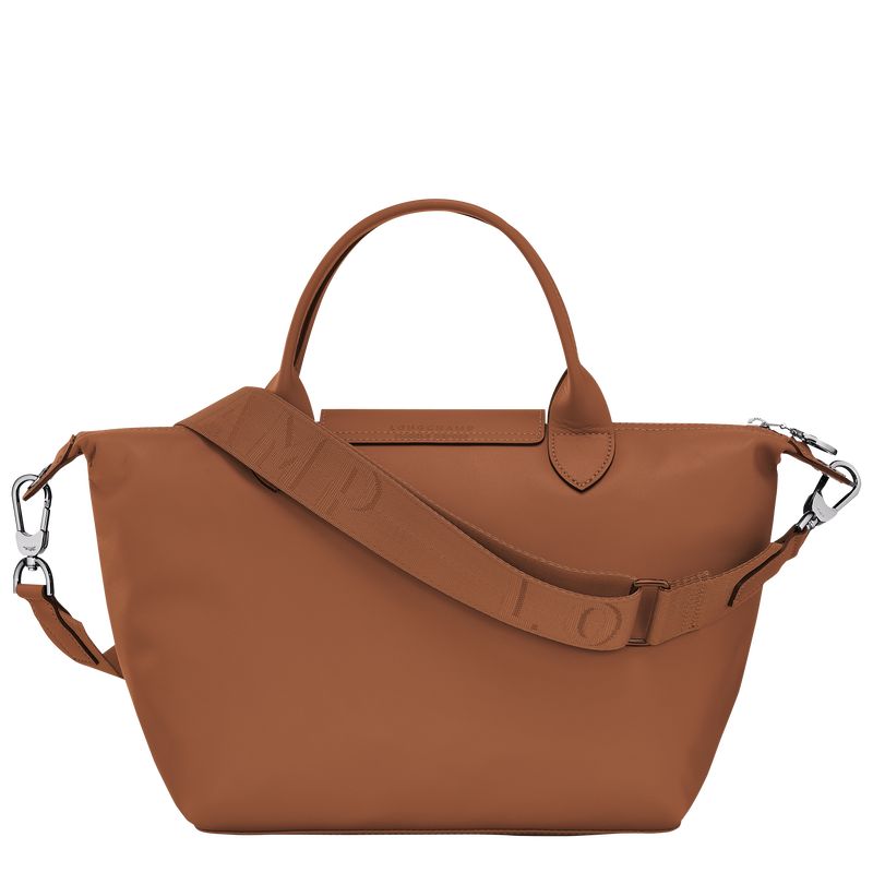 Bolsa de Mano long champ Le Pliage Xtra S Leather Mujer Cognac | CODF7189