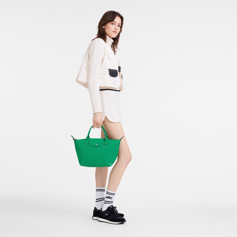 Bolsa de Mano long champ Le Pliage Xtra S Leather Mujer Verde | COFD7190