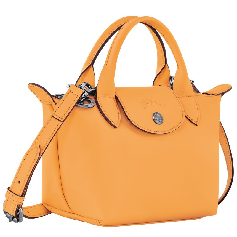 Bolsa de Mano long champ Le Pliage Xtra XS Leather Mujer Albaricoque | COCT7198