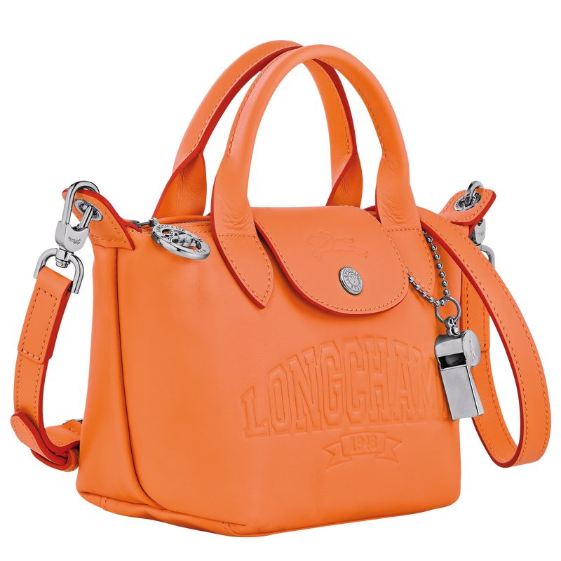 Bolsa de Mano long champ Le Pliage Xtra XS Leather Mujer Naranjas | COKO7211