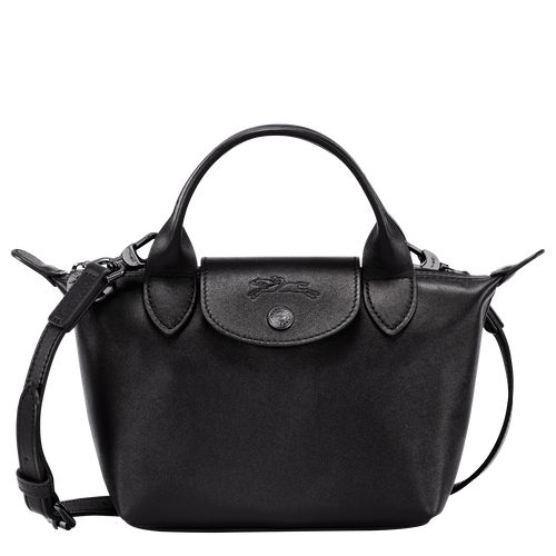 Bolsa de Mano long champ Le Pliage Xtra XS Leather Mujer Negras | CONW7360