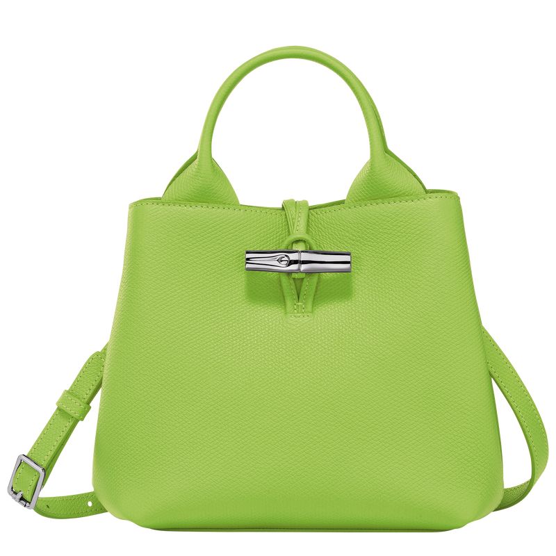 Bolsa de Mano long champ Le Roseau S Leather Mujer Verde Verde Menta | COMQ7307