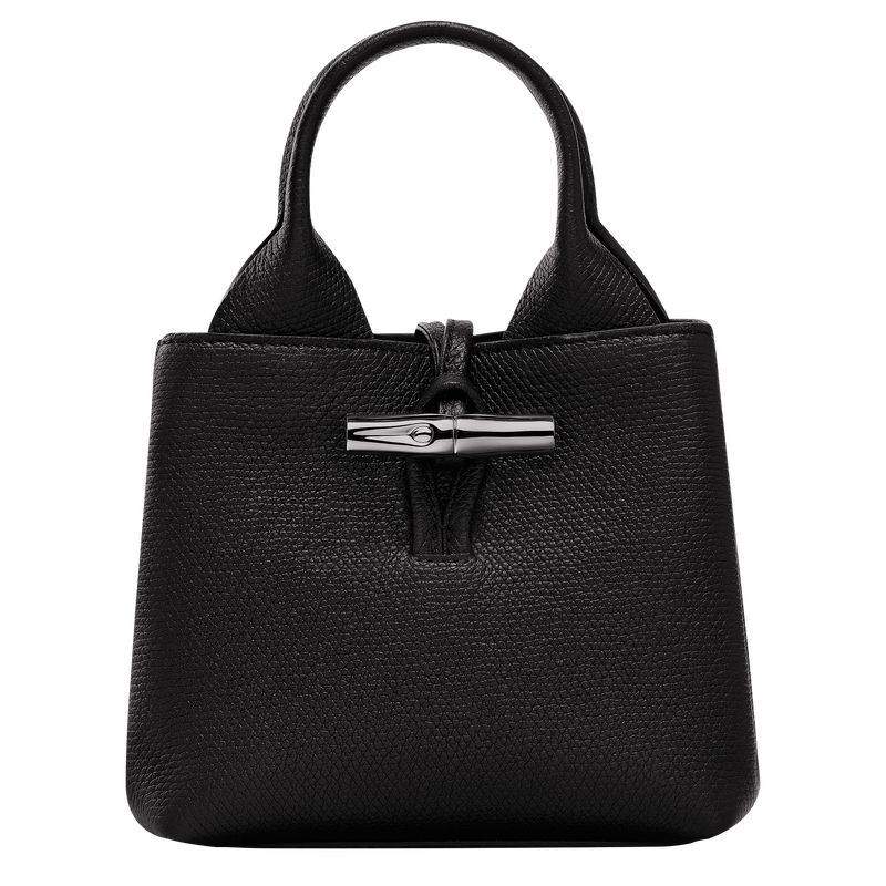 Bolsa de Mano long champ Le Roseau XS Leather Mujer Negras | COVR7303