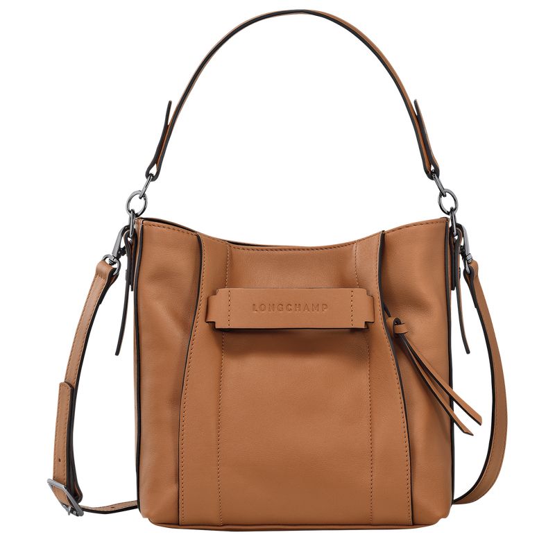 Bolsas Hombro long champ 3D S Leather Mujer Natural | COEB7434