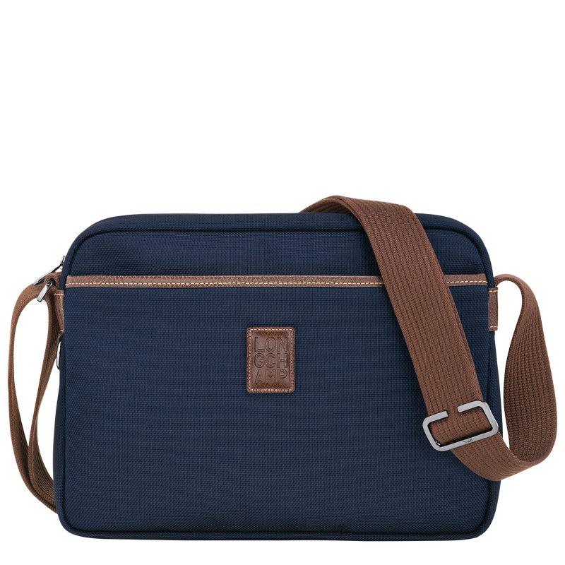 Bolsas Hombro long champ Boxford M Camera Recycled canvas Hombre Azules | COCT8810