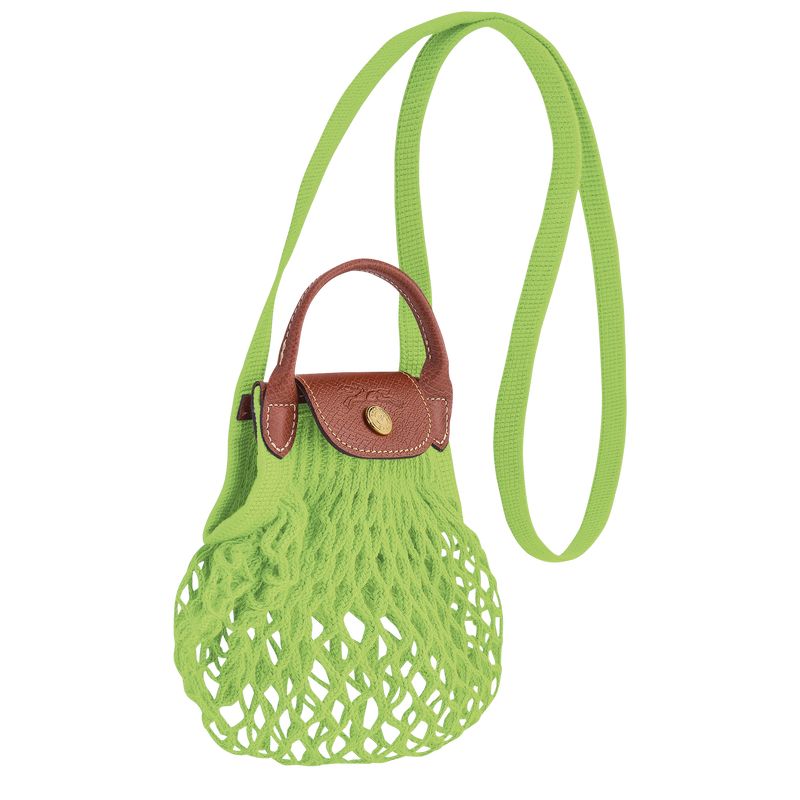 Bolsas Hombro long champ Le Pliage Filet XS Mesh Canvas Mujer Verde Verde Menta | CORV7381