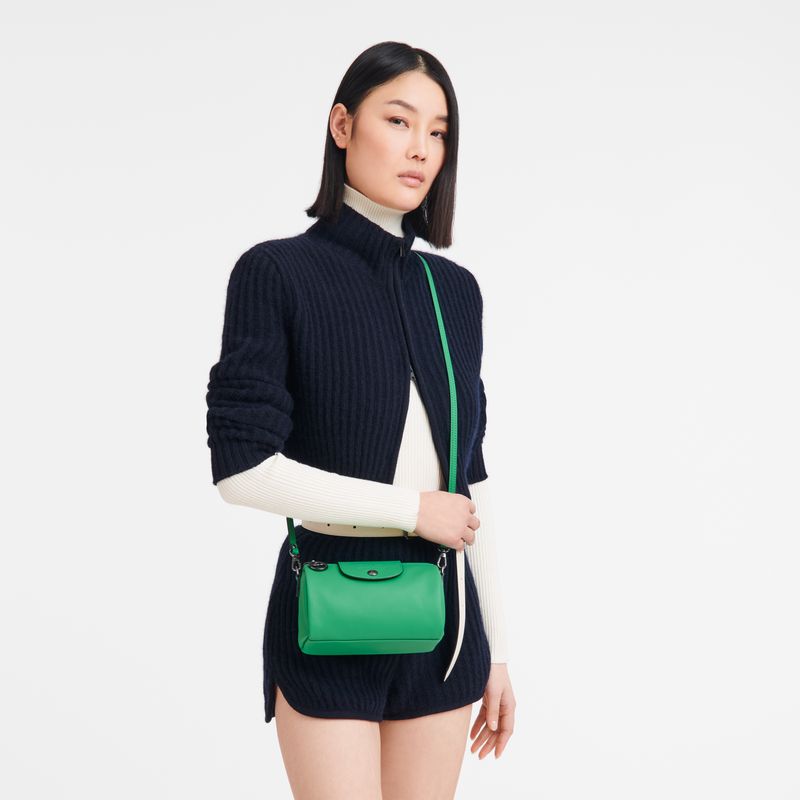 Bolsas Hombro long champ Le Pliage Xtra XS Leather Mujer Verde | COGS7451