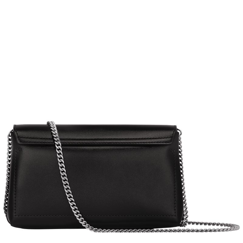 Bolsas Hombro long champ Le Roseau Clutch Leather Mujer Negras | COOK7393