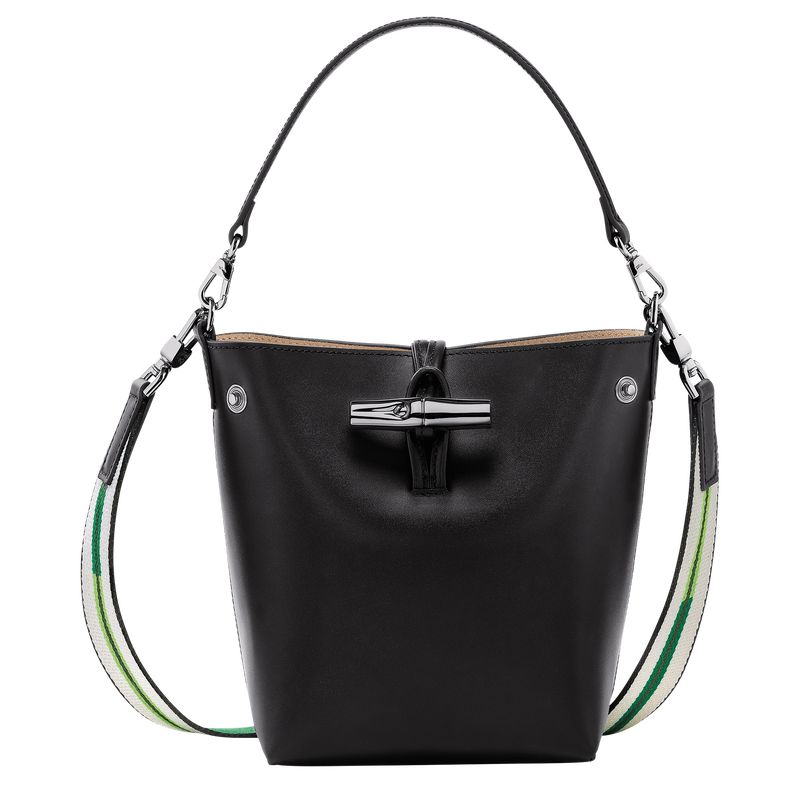 Bolsas Hombro long champ Le Roseau XS Bucket Leather Mujer Negras | COCT7406