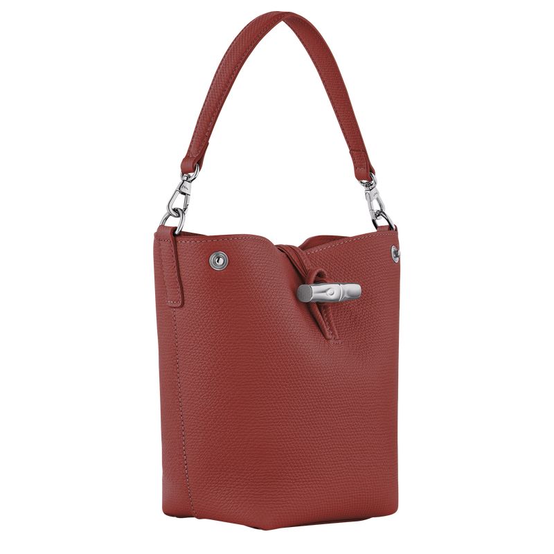 Bolsas Hombro long champ Le Roseau XS Bucket Leather Mujer Chestnut | COIL7444