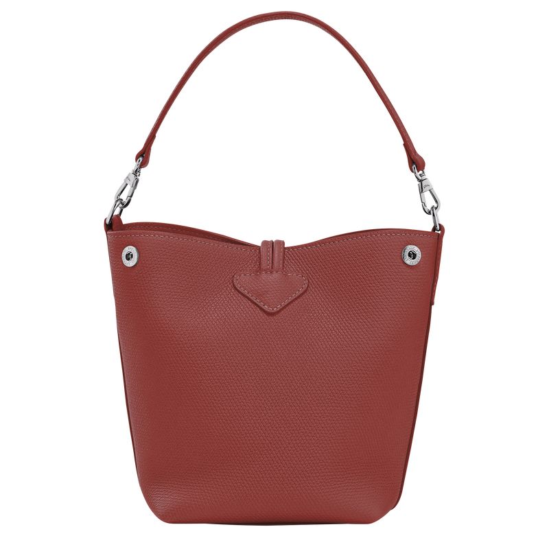 Bolsas Hombro long champ Le Roseau XS Bucket Leather Mujer Chestnut | COIL7444