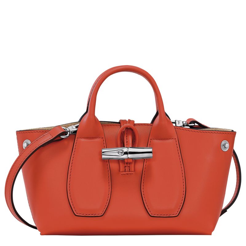 Bolsas Mini long champ Le Roseau XS Handbag Leather Mujer Paprika | COJP7037