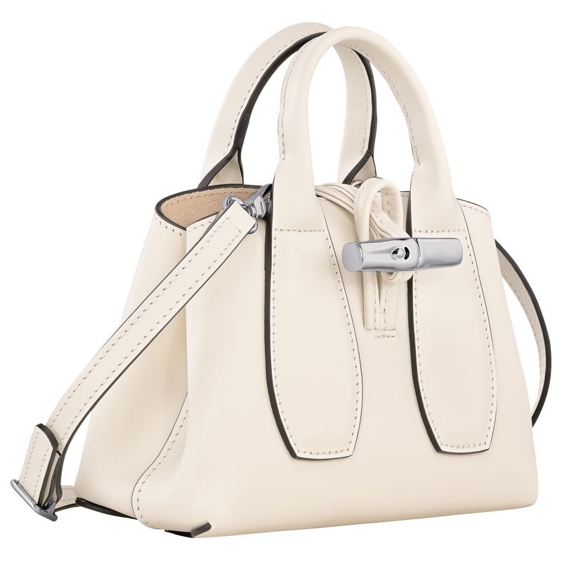 Bolsas Mini long champ Le Roseau XS Handbag Leather Mujer Ecru | COKO7038