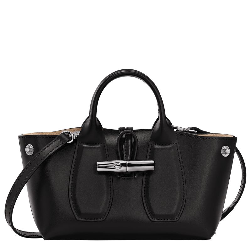 Bolsas Mini long champ Le Roseau XS Handbag Leather Mujer Negras | COLI7039