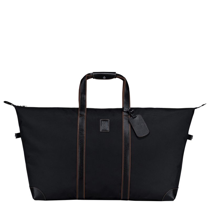 Bolsas de Viaje long champ Boxford L Recycled canvas Hombre Negras | COZU9172